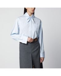Prada - Cotton Shirt With Scarf - Lyst