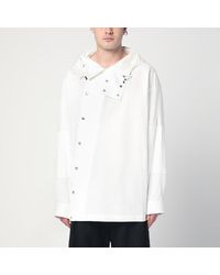Dries Van Noten - Camicia asimmetrica bianca in cotone - Lyst