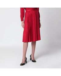 Gucci - Pleated Silk Jacquard Midi Skirt With Gg Chain - Lyst