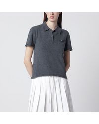 Miu Miu - Slate Cashmere Polo Shirt - Lyst