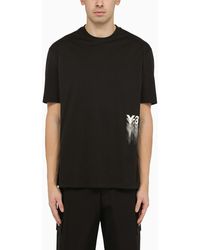 Y-3 - Adidas Y 3 Black Crew Neck T Shirt With Logo Blurs - Lyst