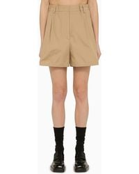 Prada - Khaki Cotton Shorts - Lyst