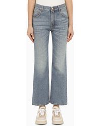 Chloé - Washed-Effect Cropped Denim Jeans - Lyst