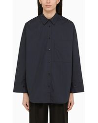 By Malene Birger - Derris Navy-coloured Oversize Shirt In Organic Cotton - Lyst