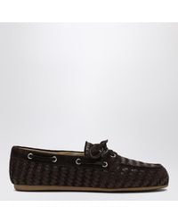 Miu Miu - Leather And Suede Woven Moccasins - Lyst