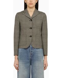 Gucci - Prince Of Wales Single-breasted Jacket In Wool - Lyst