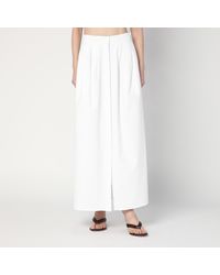 スカート Max Mara Wide white gabardine skirt Max Mara Wide Gabardine Skirt in White | Lyst