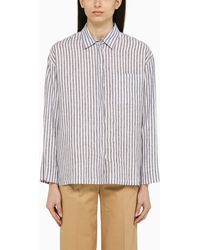 Max Mara - Linen Striped Shirt - Lyst