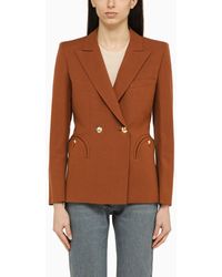 Blazé Milano - Blazé Milano Amara Rust Coloured Linen And Cotton Jacket - Lyst