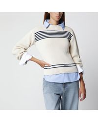 Balenciaga - Boat-Neck Ribbed Cotton Sweater - Lyst