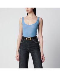 Versace - Wool Tank Top With Logo Embroidery - Lyst