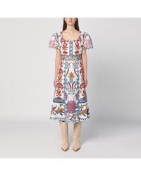 FARM Rio - Midi Linen Dress With Multi-Coloured Print - Lyst