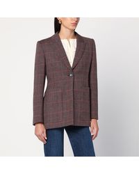 Chloé - Giacca monopetto in lana a quadri - Lyst