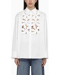 Valentino - Cotton Shirt With Embroidery - Lyst