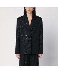 ROTATE BIRGER CHRISTENSEN - Schwarzer Oversize-Blazer Mit Pailletten - Lyst