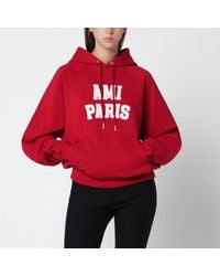 Ami Paris - Hooded Sweatshirt With Logo Embroidery - Lyst