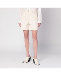 FRAME - Butter-Coloured Denim Bermuda Shorts - Lyst