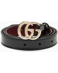 Gucci - gg Marmont Thin Belt In Patent Leather - Lyst