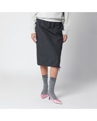 Prada - Slate/Garnet Midi Skirt - Lyst