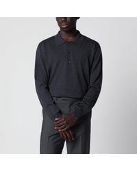Valentino - Wool Polo Shirt With Vlogo Embroidery - Lyst