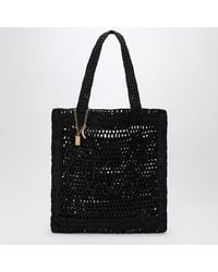 Chloé - Tote bag summer banana in rafia nera - Lyst