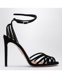Aquazzura - Wild Dream 105 Schwarze Samt Sandalen - Lyst