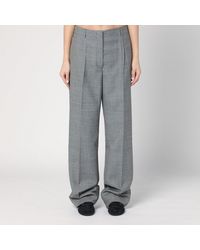 Prada - Pantalone ampio grigio in lana - Lyst