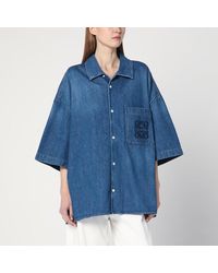 Loewe - Camicia blu slavato in denim leggero - Lyst