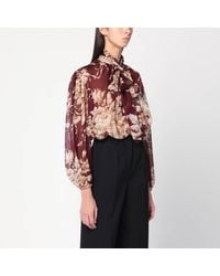 Dolce & Gabbana - Chiffon Shirt With Rose Print - Lyst