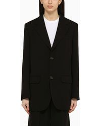 Ami Paris - Black Single Breasted Jacket In Wool - Lyst