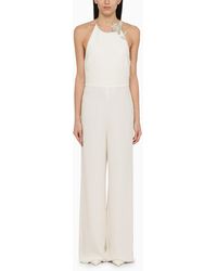 Valentino - Ivory Cady Couture Jumpsuit With Embroidery - Lyst