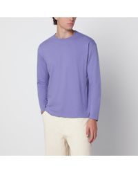 AURALEE - Lila Langärmeliger Pullover Aus Baumwolle Und Kaschmir - Lyst