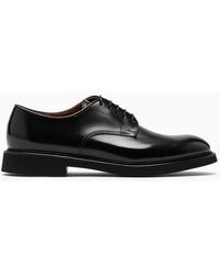 Doucal's Brushed-leather Derby Shoes - Black
