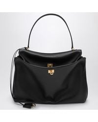 Balenciaga - Große Rodeo-Tasche Aus Glattem Schwarzem Kalbsleder - Lyst