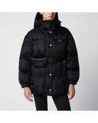 Prada - Re-Nylon Hooded Padded Jacket With Front Pouch - Lyst