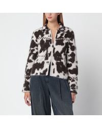 Guest In Residence - Cashmere Zip-Up Jacket With Cow Print - Lyst
