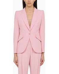 Alexander McQueen - Alexander Mc Queen Pink Single Breasted Giacca - Lyst