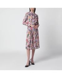 Gucci - Flora Print Silk Shirt Dress - Lyst