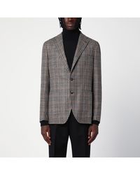 Tagliatore - Single-Breasted Jacket With Wool Vichy Pattern - Lyst