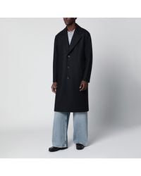 Harris Wharf London - Dark Single-Breasted Wool Coat - Lyst