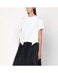 Sacai - T-Shirt En Coton Et Nylon - Lyst