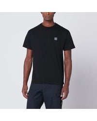 Stone Island - Cotton T-shirt With Logo Patch - Lyst