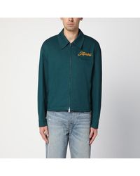 Amiri - Grüne Jacke Mit Reißverschluss Und Logo - Lyst