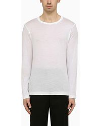 Dries Van Noten - T-shirt a manica lunga habbot bianca - Lyst