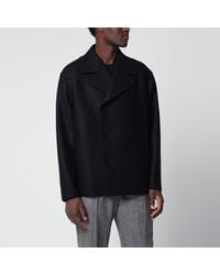 Harris Wharf London - Short Double-Breasted Wool Coat - Lyst