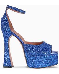 amina muaddi blue heel