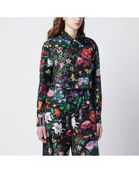 Gucci - Silk Twill Shirt With Flora Print - Lyst