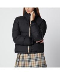 Burberry - Zip-Up Down Jacket With Check Detail - Lyst