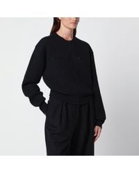 Lemaire - Charcoal-Colored Alpaca Blend Zip-Up Sweater - Lyst