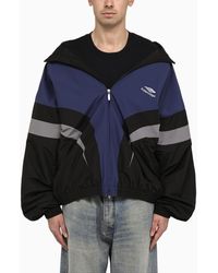 Balenciaga - Off Shoulder Tracksuit 3b Sports Icon /blue/gray Jacket - Lyst